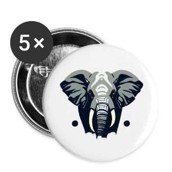 Little Elephant Cartoon Cute Love Adventure 8 - Buttons small 1''/25 mm (5-pack) - white - Front