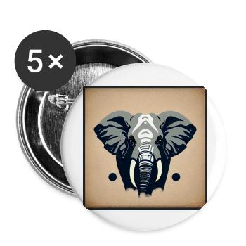Little Elephant Cartoon Cute Love Adventure 9 - Buttons small 1''/25 mm (5-pack) - white - Front