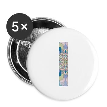 Lettre I en mandala - Lot de 5 petits badges (25 mm) - blanc - Devant