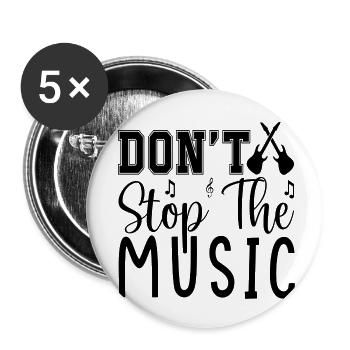 Don´t Stop the Music - Buttons klein 25 mm (5er Pack) - Weiß - Vorne
