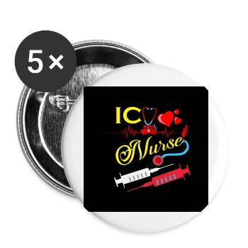 Nurse Injection Design - Buttons small 1''/25 mm (5-pack) - white - Front