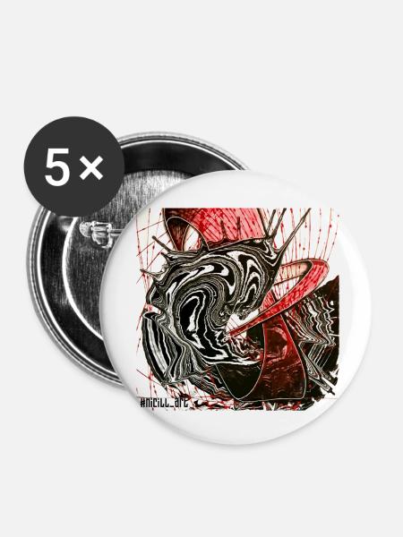 Wave - Buttons klein 25 mm (5er Pack) - Weiß