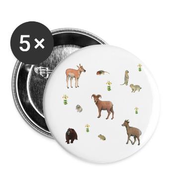 Animals in the mountains - Buttons small 1''/25 mm (5-pack) - white - Front