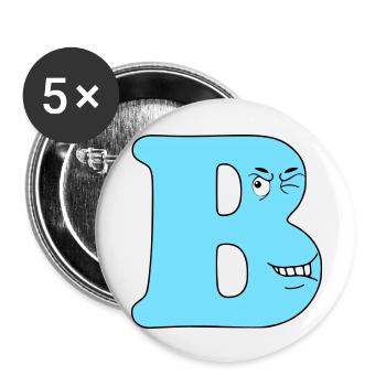 B - Buttons small 1''/25 mm (5-pack) - white - Front