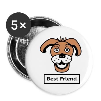 Meilleur ami - Lot de 5 petits badges (25 mm) - blanc - Devant