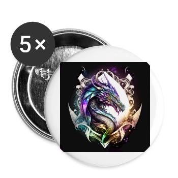 Mystic Dragon - Buttons small 1''/25 mm (5-pack) - white - Front