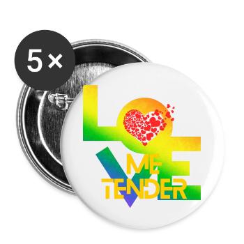 Love Me Tender - Buttons small 1''/25 mm (5-pack) - white - Front