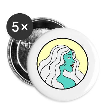Girl - Buttons small 1''/25 mm (5-pack) - white - Front