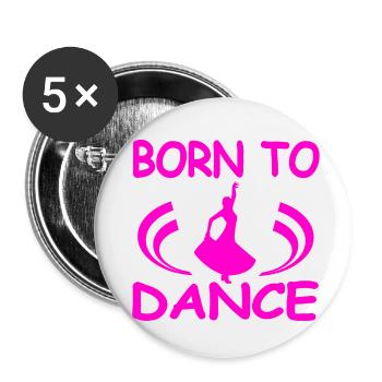 Tanzen - Buttons klein 25 mm (5er Pack) - Weiß - Vorne