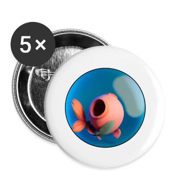 Strange form in an aquarium - Buttons small 1''/25 mm (5-pack) - white - Front