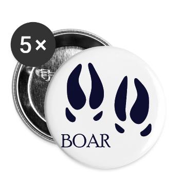 CHIEN CHAT SANGLIER - Lot de 5 petits badges (25 mm) - blanc - Devant