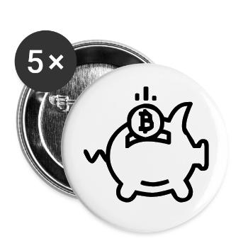 Bitcoin économie - Lot de 5 petits badges (25 mm) - blanc - Devant