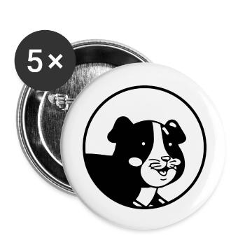 CHIEN CHAT ANIMAL DE COMPAGNIE - Lot de 5 petits badges (25 mm) - blanc - Devant