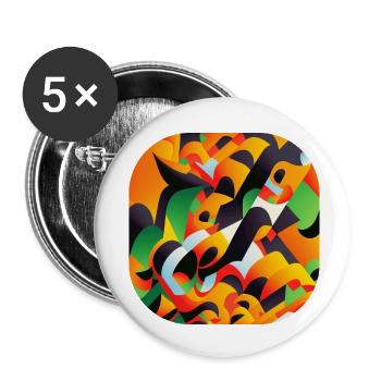 Abstrakt - Buttons klein 25 mm (5er Pack) - Weiß - Vorne