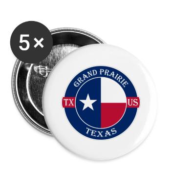 Grand Prairie Texas Flagge USA Reise Souvenir Abzeichen - Buttons klein 25 mm (5er Pack) - Weiß - Vorne
