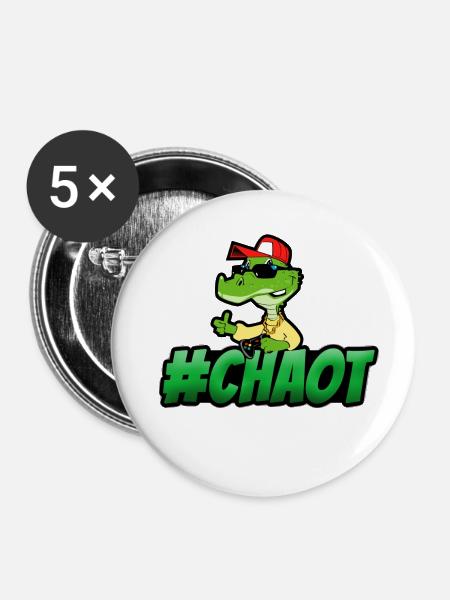 #Chaot - Buttons klein 25 mm (5er Pack) - Weiß