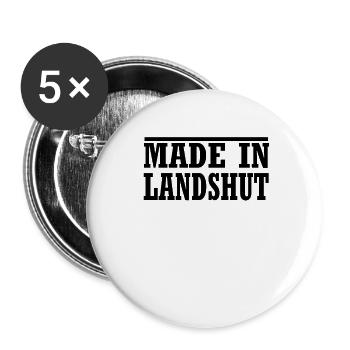 made in Landshut - Buttons klein 25 mm (5er Pack) - Weiß - Vorne