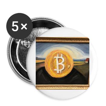 Bitcoin comme peinture à l’huile - Lot de 5 petits badges (25 mm) - blanc - Devant