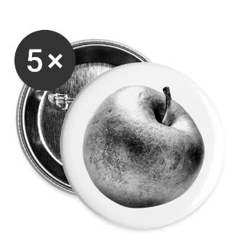 Silver Apple - Buttons small 1''/25 mm (5-pack) - white - Front
