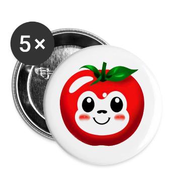 Tomate Comic Tomate Sweet Cartoon 1 - Lot de 5 petits badges (25 mm) - blanc - Devant