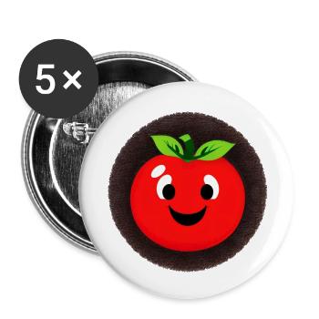 Tomate Comic Tomato Sweet Cartoon 6 - Lot de 5 petits badges (25 mm) - blanc - Devant
