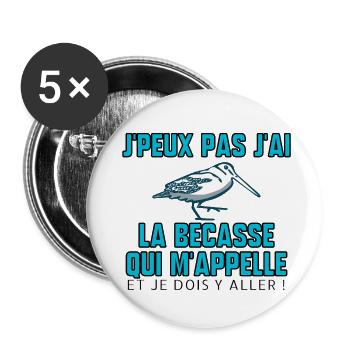La bécasse m’appelle - Lot de 5 petits badges (25 mm) - blanc - Devant