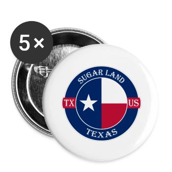 Sugar Land Texas Flagge USA Reise Souvenir Abzeichen - Buttons klein 25 mm (5er Pack) - Weiß - Vorne