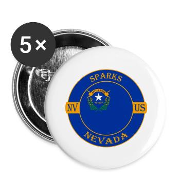 Sparks Nevada Flagge USA Reise Souvenir Abzeichen - Buttons klein 25 mm (5er Pack) - Weiß - Vorne