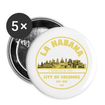 La Havane Ville des Piliers - Lot de 5 petits badges (25 mm) - blanc - Devant