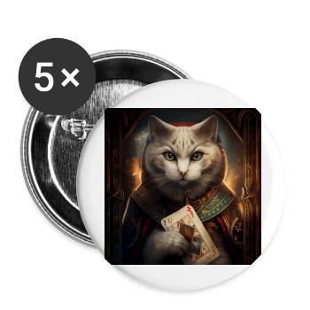 Katze im Mystischen Tarot Karten Design! - Buttons klein 25 mm (5er Pack) - Weiß - Vorne