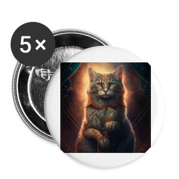 Katze im Mystischen Tarot Karten Design! - Buttons klein 25 mm (5er Pack) - Weiß - Vorne