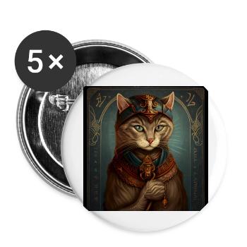 Katze im Mystischen Tarot Karten Design! - Buttons klein 25 mm (5er Pack) - Weiß - Vorne