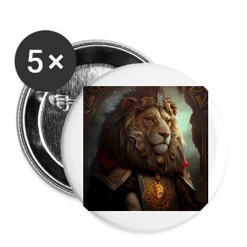 Löwe im Mystischen Tarot Karten Design! - Buttons klein 25 mm (5er Pack) - Weiß - Vorne