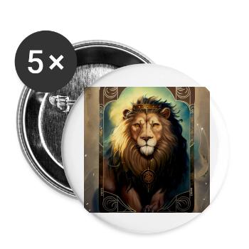 Löwe im Mystischen Tarot Karten Design! - Buttons klein 25 mm (5er Pack) - Weiß - Vorne