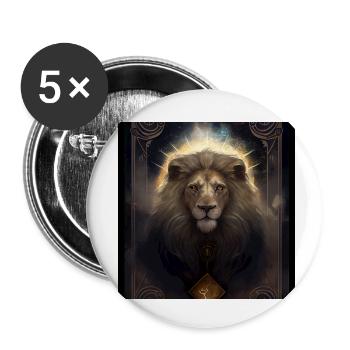 Löwe im Mystischen Tarot Karten Design! - Buttons klein 25 mm (5er Pack) - Weiß - Vorne