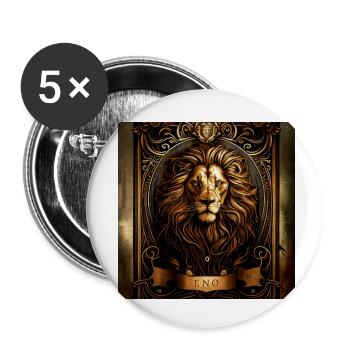 Löwe im Mystischen Tarot Karten Design! - Buttons klein 25 mm (5er Pack) - Weiß - Vorne