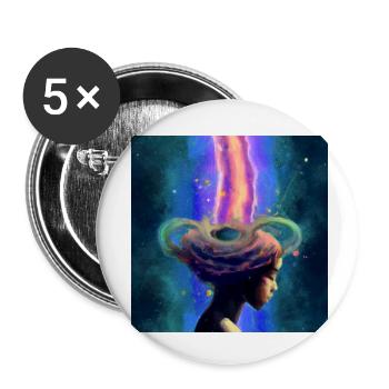 9b - Lot de 5 petits badges (25 mm) - blanc - Devant