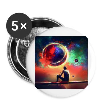 3b - Lot de 5 petits badges (25 mm) - blanc - Devant