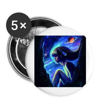 6b - Lot de 5 petits badges (25 mm) - blanc - Devant