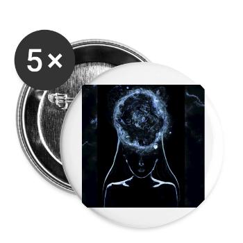 7b - Lot de 5 petits badges (25 mm) - blanc - Devant