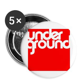 Underground music techno house gift - Buttons small 1''/25 mm (5-pack) - white - Front