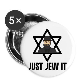 Just Jew It - Buttons small 1''/25 mm (5-pack) - white - Front