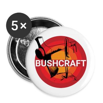 Survival-Ready #Bushcraft - Buttons klein 25 mm (5er Pack) - Weiß - Vorne