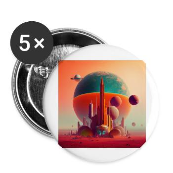 Kolonisation des Mars - Buttons klein 25 mm (5er Pack) - Weiß - Vorne