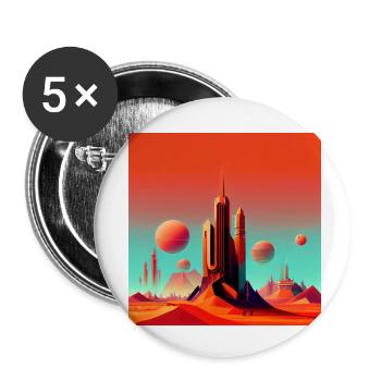 Kolonisation des Mars - Buttons klein 25 mm (5er Pack) - Weiß - Vorne