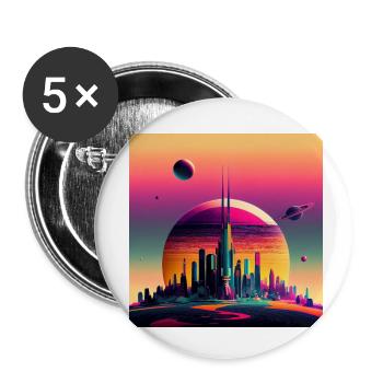 Colonization of Saturn - Buttons small 1''/25 mm (5-pack) - white - Front