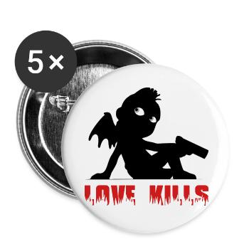 Love Kills 2 - Buttons small 1''/25 mm (5-pack) - white - Front