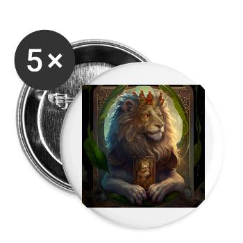 Löwe im Mystischen Tarot Karten Design! - Buttons klein 25 mm (5er Pack) - Weiß - Vorne