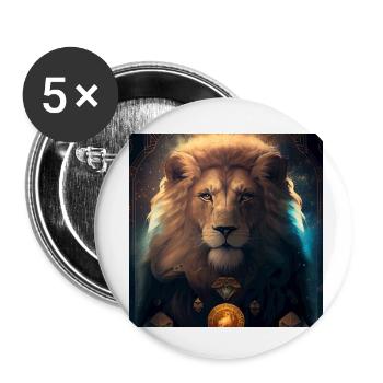Löwe im Mystischen Tarot Karten Design! - Buttons klein 25 mm (5er Pack) - Weiß - Vorne