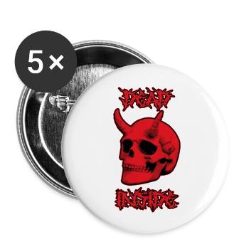 Devil Skull Dead Inside - Buttons small 1''/25 mm (5-pack) - white - Front